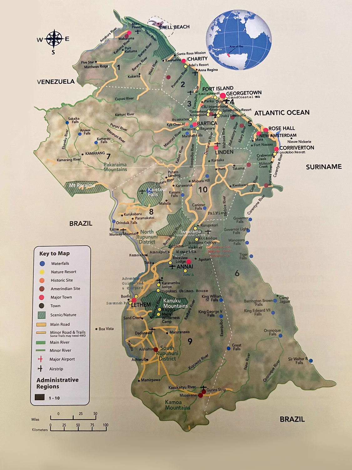 Map of Guyana, credit Invest Guyana Map of Guyana